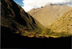 View back down the valley from the first camp site