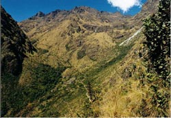 Looking back up the valley towards the 4200m pass